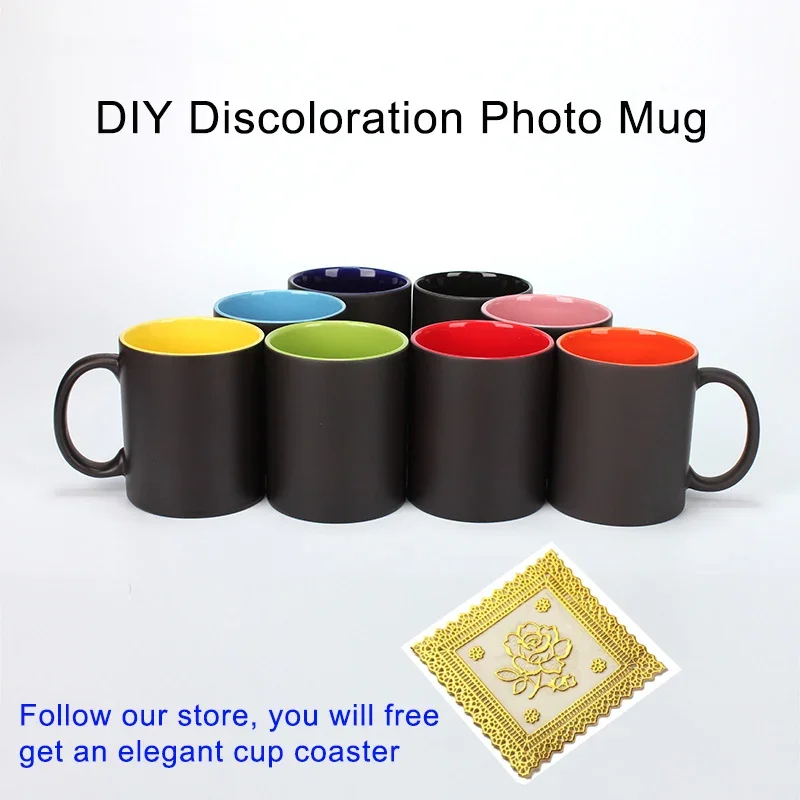 Sublimation Mug Blank - Cor preta mudando caneca de café,